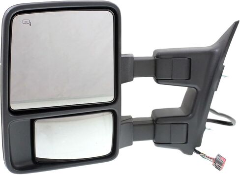 Towing Mirror Right Side | Manual Adjust | Manual Folding | Non-Heated | Textured | Compatible With Ford F250 / F350 / F550 / F450 Super Duty 1999-2007 / Excursion 2000-2005 Double-Swing Type in Kuwait