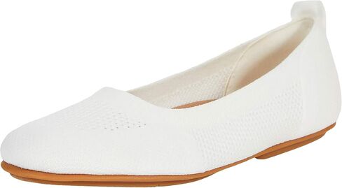 حذاء باليه مسطح من FitFlop™ Allegro Airyknit، أزرق شاحب/فضي، مقاس 5 in Saudi Arabia