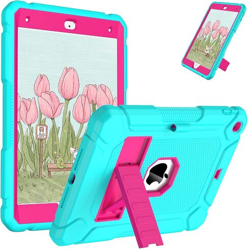 AVAWO Case for iPad 9th/8th/7th Generation(10.2 inch, 2021/2020/2019), Heavy Duty Military Grade Shockproof Protective Cover with Built-in Stand/Pencil Holder for i Pad 9/8/7 Gen, Light Purple+ Pink in Kuwait