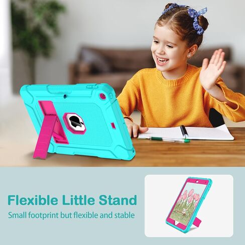 AVAWO Case for iPad 9th/8th/7th Generation(10.2 inch, 2021/2020/2019), Heavy Duty Military Grade Shockproof Protective Cover with Built-in Stand/Pencil Holder for i Pad 9/8/7 Gen, Light Purple+ Pink in Kuwait