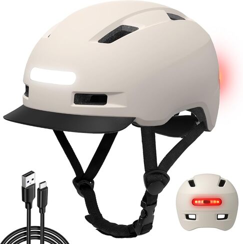 خوذة الدراجة، خوذة ركوب الدراجات للبالغين من Shinmax مع خوذات دراجات أمامية وخلفية LED قابلة لإعادة الشحن عبر USB للرجال والنساء، خوذة دراجة كهربائية قابلة للإزالة للجبال والطرق وركوب الدراجات (أخضر، كبير) in Kuwait