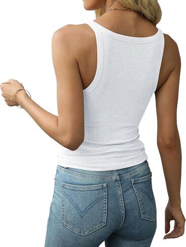 Artfish Women's Spaghetti Strap Slabbed Tank Top Forted Racerback Scoop Neck Basic Cami Stirts in Kuwait