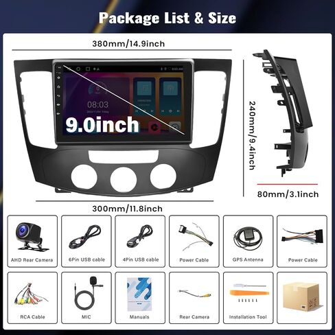 [2G 64G] راديو ستيريو للسيارة Android 13 لسيارة Hyundai Sonata NF 2009 2010 لاسلكي Apple Carplay&Android Auto GPS Navigation، شاشة لمس 9 بوصة بلوتوث هاي فاي صوت/وصلة مرآة/WiFi/SWC/USB+كاميرا احتياطية وميكروفون in Saudi Arabia
