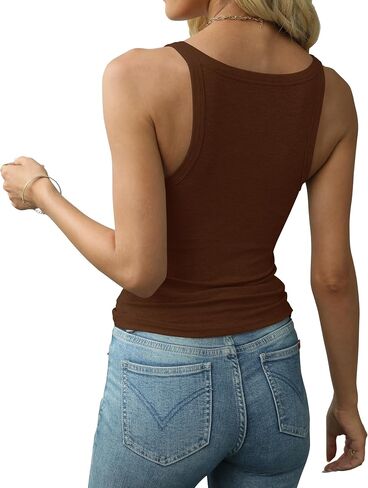 Artfish Women's Spaghetti Strap Slabbed Tank Top Forted Racerback Scoop Neck Basic Cami Stirts in Kuwait