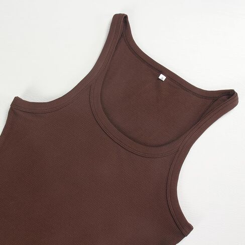 Artfish Women's Spaghetti Strap Slabbed Tank Top Forted Racerback Scoop Neck Basic Cami Stirts in Kuwait