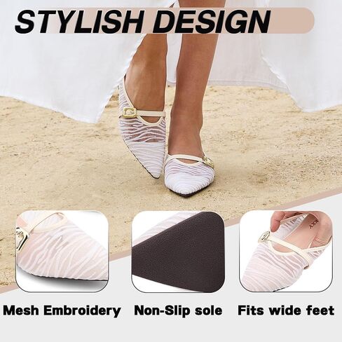 Trakxy Women's Buckle Pointed Toe Backless Mule Ballet Flats Inner Height Increase Comfortable Flat Dress Shoes Casual Work Parties Shopping in Kuwait