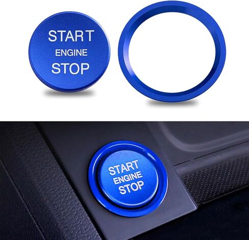 2 PCS Car Ignition Switch Ring Cover, Alloy One-Touch Start Button Decorative Ring Cover, Self-Adhesive Modification Accessories, Compatible with Audi A4L, A5, A6L, Q3, Q5, Q7, A7, A8 (Red) in Saudi Arabia