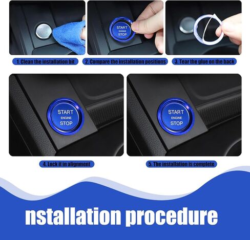 2 PCS Car Ignition Switch Ring Cover, Alloy One-Touch Start Button Decorative Ring Cover, Self-Adhesive Modification Accessories, Compatible with Audi A4L, A5, A6L, Q3, Q5, Q7, A7, A8 (Red) in Saudi Arabia