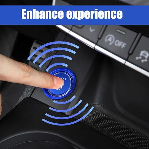 2 PCS Car Ignition Switch Ring Cover, Alloy One-Touch Start Button Decorative Ring Cover, Self-Adhesive Modification Accessories, Compatible with Audi A4L, A5, A6L, Q3, Q5, Q7, A7, A8 (Red) in Saudi Arabia