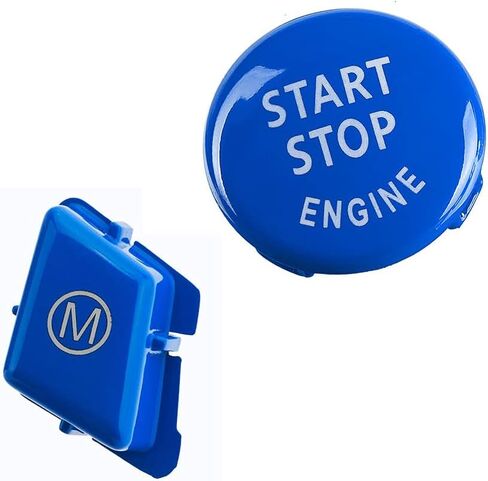 Car Steering Wheel M Start Stop Engine Button Switch for BMW 3 Series E90 E92 E93 M3 2007-2013/1 Series E81 E82 E87 E88 2006-2011/X1 E84 2008-2015 (Blue) in Kuwait