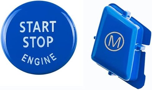 Car Steering Wheel M Start Stop Engine Button Switch for BMW 3 Series E90 E92 E93 M3 2007-2013/1 Series E81 E82 E87 E88 2006-2011/X1 E84 2008-2015 (Blue) in Kuwait