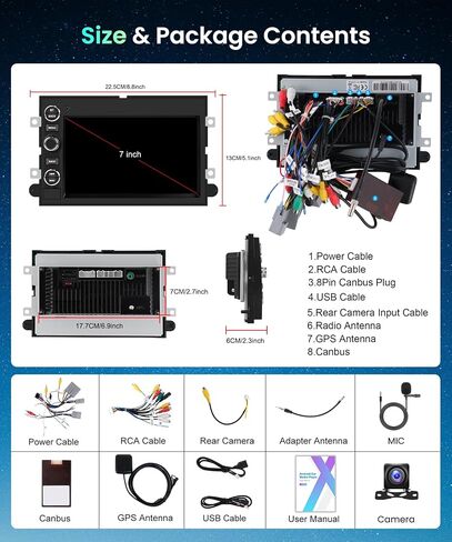 راديو ستيريو للسيارة 2G 64G لسيارة Ford F150 F250 F350 Fusion Taurus Edge Explorer مع شاشة لمس 7 بوصة 1080P مع لوحة ترخيص وكاميرا احتياطية لاسلكية Carplay Android Auto Bluetooth WiFi EQ GPS FM SWC in Saudi Arabia