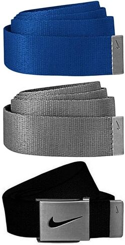 Nike Men's 3 in 1 Web Belt, Black/Grey/Photo Blue in Saudi Arabia