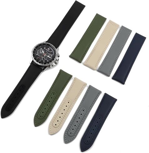 Onthelevel Water Resistant Sailcloth Watch Strap 20mm 22mm Canvas Fabric With Leather Back Lining Quick Release Watchband Replacement in Kuwait