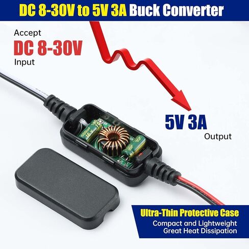 DC 12V/24V to 6V Voltage Converter DC 8-30V to 6V 2.5A/3A 18W Max Buck Converter Module Step-Down Converter Voltage Transformer Power Supply Adapter for Car Auto Vehicle Motor LED Lighting & More in Kuwait