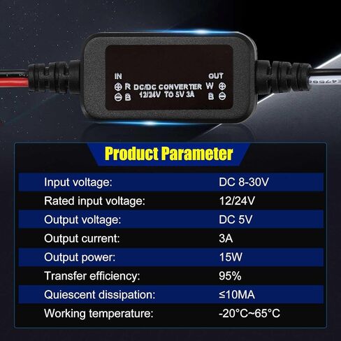 DC 12V/24V to 6V Voltage Converter DC 8-30V to 6V 2.5A/3A 18W Max Buck Converter Module Step-Down Converter Voltage Transformer Power Supply Adapter for Car Auto Vehicle Motor LED Lighting & More in Kuwait