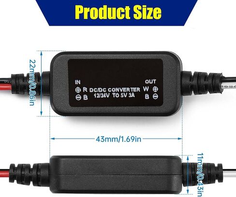 DC 12V/24V to 6V Voltage Converter DC 8-30V to 6V 2.5A/3A 18W Max Buck Converter Module Step-Down Converter Voltage Transformer Power Supply Adapter for Car Auto Vehicle Motor LED Lighting & More in Kuwait