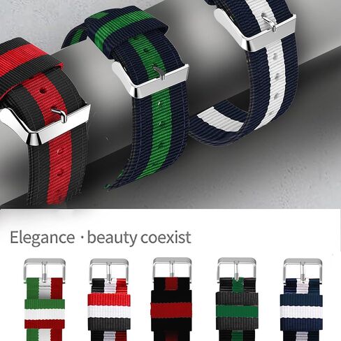 متوافق مع نطاقات Casio MDV106 ، Lamshaw 22mm Quickfit Treptable Nylon Losper Fabric Strap متوافق مع Casio MDV106 Watch in Saudi Arabia