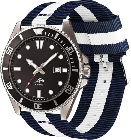 متوافق مع نطاقات Casio MDV106 ، Lamshaw 22mm Quickfit Treptable Nylon Losper Fabric Strap متوافق مع Casio MDV106 Watch in Saudi Arabia