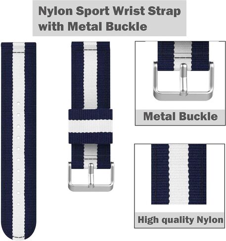 متوافق مع نطاقات Casio MDV106 ، Lamshaw 22mm Quickfit Treptable Nylon Losper Fabric Strap متوافق مع Casio MDV106 Watch in Saudi Arabia