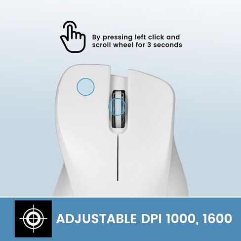 Perixx PERIMICE-821IB Wireless Bluetooth Mouse, Silent Click, Ergonomic Design, 33ft Range, Iron Black in Saudi Arabia