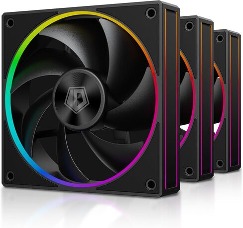 ID-COOLING AF-127-PINK Trio 3 Pack Case Fans Pink Fans Daisy-Chained 120mm Computer Fan for Radiator/CPU Air Cooler/Computer Case in Kuwait