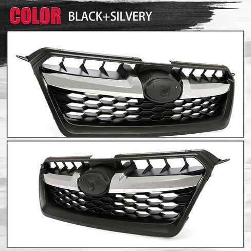 HECASA Front Grill Compatible with 2012 2013 2014 Subaru Impreza 91122FJ000 SU1200158 Bumper Grille Assembly Black+Silvery in Saudi Arabia