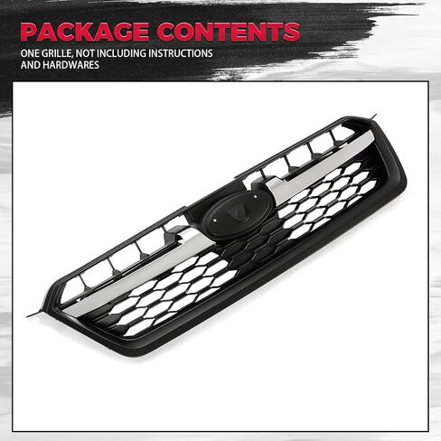 HECASA Front Grill Compatible with 2012 2013 2014 Subaru Impreza 91122FJ000 SU1200158 Bumper Grille Assembly Black+Silvery in Saudi Arabia
