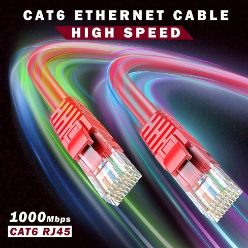 Maximm Cat 6 Ethernet Cable 3 FT ، 100 ٪ COPPER PUER ، CAT6 (20 Pack) Cable ، كابل الإنترنت وكابل التصحيح وكابل الشبكة - UTP (أسود) 3 أقدام in Kuwait