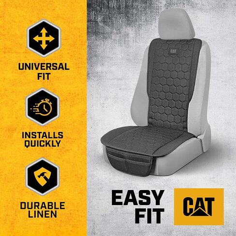 Cat Hex Linen Car Care - حماة مقاعد شاقة مع نمط سداسي أنيق ، ملاءمة عالمية ، متينة وسهلة التثبيت للسيارات والشاحنات (2pc) in Saudi Arabia