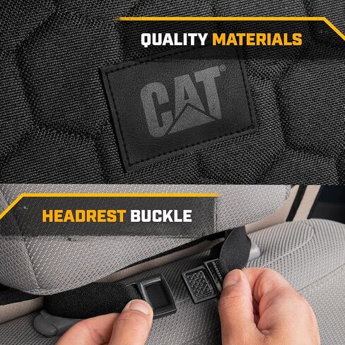 Cat Hex Linen Car Care - حماة مقاعد شاقة مع نمط سداسي أنيق ، ملاءمة عالمية ، متينة وسهلة التثبيت للسيارات والشاحنات (2pc) in Saudi Arabia