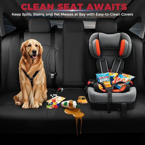 FREESOO for Honda Accord Seat Covers EX Hybrid 2023 2024 2025, Custom Fit Car Seat Covers, Luxury Waterproof Leather Seat Covers Full Set, Black in Kuwait