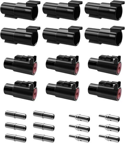 12-16AWG 1 طقم موصل دبوس ، 10 أزواج موصلات دبوس مقاومة للماء للسيارات ، شحنات الدراجات النارية شحن الحافلات ، مع 12 جهة اتصال صلبة in Kuwait