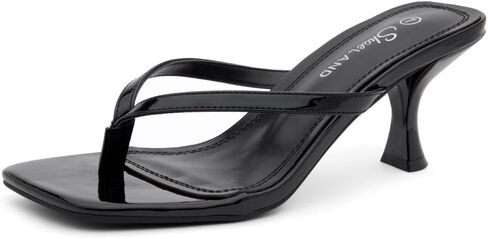 Shoe Land Kitten Heels for Women | Flip Flop Low Heels Thong Sandals | 2.75 Inch Stiletto Heeled Slides | Square Open Toe Slip-On Dressy Sandals for Summer | 2025 Trendy in Saudi Arabia