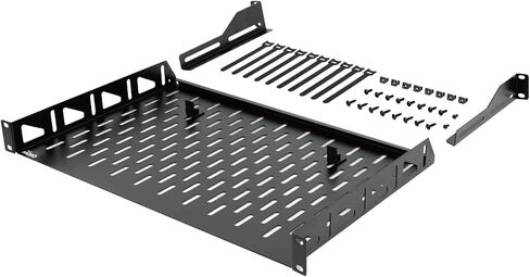 1U Rack Shelf,19 inch Rack Shelf 6 inch Depth,Rack Mount Shelf with Anti-Slip Stops,Server Rack Shelf and Network Shelf for 19 in Equipments, 55lbs Capacity of Vented 1U Shelf,No Lip(2 Pack) in Saudi Arabia