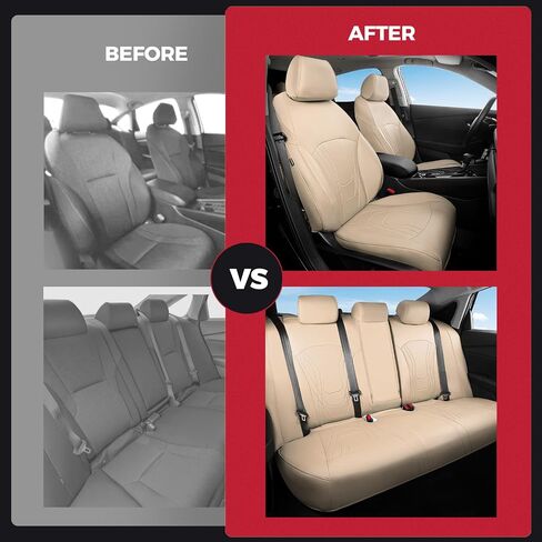 FREESOO for Honda Accord Seat Covers EX Hybrid 2023 2024 2025, Custom Fit Car Seat Covers, Luxury Waterproof Leather Seat Covers Full Set, Black in Kuwait