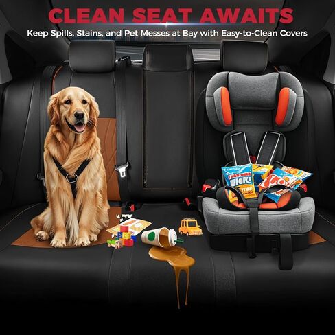 Freesoo for Honda Accord Covers Ex Hybrid 2023 2024 2025 ، أغطية مقعد السيارة المخصصة ، وأغطية مقعد جلدية مقاومة للماء فاخرة ، أسود ، in Kuwait