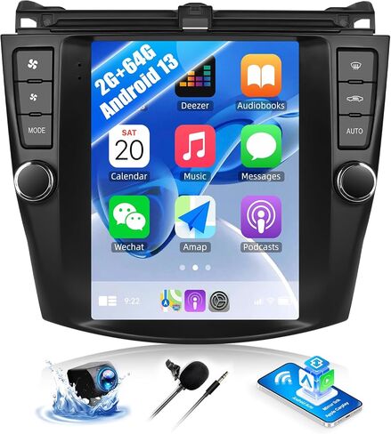 SIXWIN Android Car Stereo for Honda Accord 7th 2004-2007 9.7 Inch Touch Screen Car Radio with Wireless Carplay Android Auto Mirror Link 1G+32G GPS Navigation Bluetooth FM WiFi HiFi Backup Camera MIC in Saudi Arabia