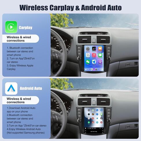 SIXWIN Android Car Stereo for Honda Accord 7th 2004-2007 9.7 Inch Touch Screen Car Radio with Wireless Carplay Android Auto Mirror Link 1G+32G GPS Navigation Bluetooth FM WiFi HiFi Backup Camera MIC in Saudi Arabia