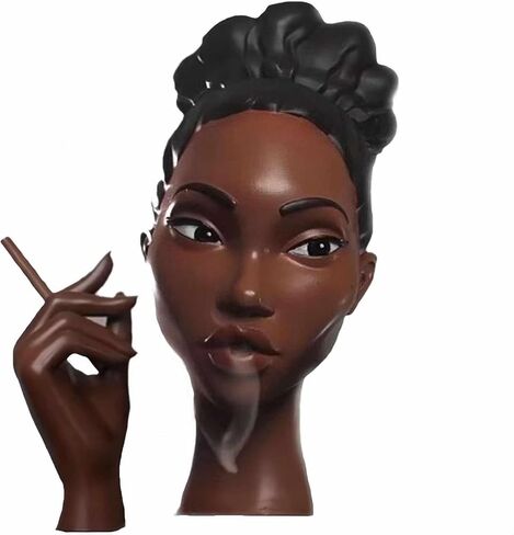 LeatherleadWorth Headscents: Elegant Black Woman Head Incense Burner Holder - Modern Design Home Decor & Desk Accessory (Black) in Saudi Arabia