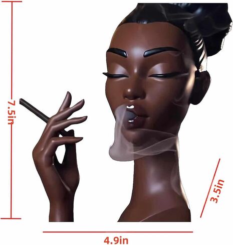 LeatherleadWorth Headscents: Elegant Black Woman Head Incense Burner Holder - Modern Design Home Decor & Desk Accessory (Black) in Saudi Arabia