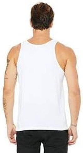 بقلم Bella + Canvas للجنسين Jersey Tank - White - XS - (النمط # 3480 - التسمية الأصلية) in Saudi Arabia