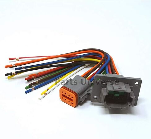 Deutsch DT 2-Pin Flange Pigtain Kit ، 14awg Pure Copper GPT Wires (مصنوعة في الولايات المتحدة) in Kuwait