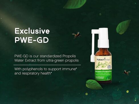 NaturaNectar Green Bee Propolis Throat Spray | Fast, Soothing Throat Care Wellness Support* | Non-Alcoholic Family Friendly Formula (2 Years and up) | Sustainable Beekeeping | Eco-Friendly (1 Pack) in Saudi Arabia