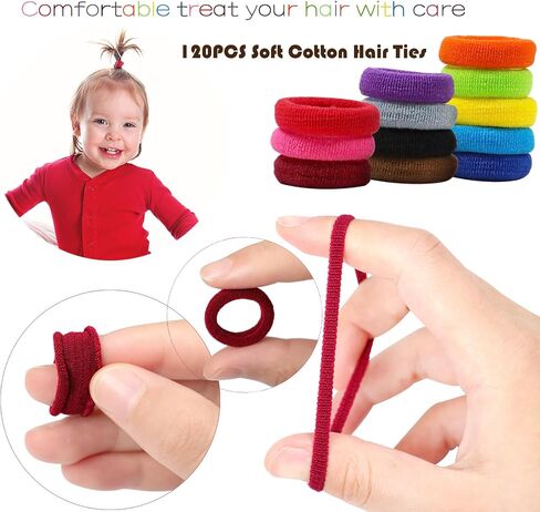 400pcs علاقات شعر متعددة الألوان ، لا حاملي ذيل حصان مرنة ، ملحقات شعر إصبع 2 سم للفتيات in Kuwait
