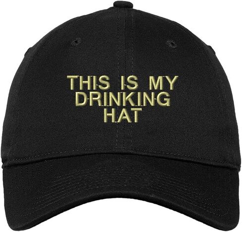 Speedy Pros This is My Drinking Hat Embroidered Unisex Adult Flat Solid Buckle Cotton Unstructured Hat Low Profile Cap - Black, One Size in Saudi Arabia