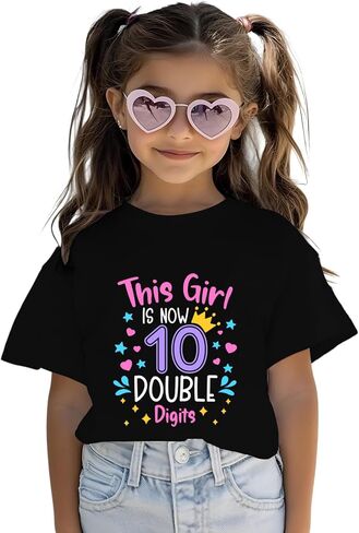 in My Double Digits Era Birthday Girl Shirt 10 Year Old Shirts 10th Birthday Shirts for Girls Party Gift Tee Tops in Kuwait