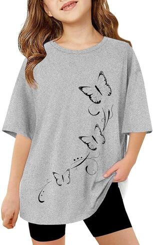 قمصان كبيرة الحجم من الجرونج القديم للبنات الرسم الرسم القصيرة القطن القطن الفضفاض in Saudi Arabia