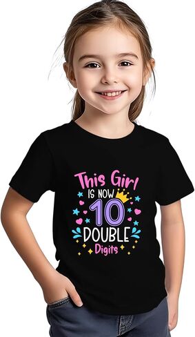 in My Double Digits Era Birthday Girl Shirt 10 Year Old Shirts 10th Birthday Shirts for Girls Party Gift Tee Tops in Kuwait