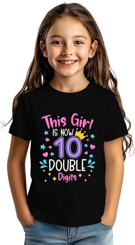 in My Double Digits Era Birthday Girl Shirt 10 Year Old Shirts 10th Birthday Shirts for Girls Party Gift Tee Tops in Kuwait